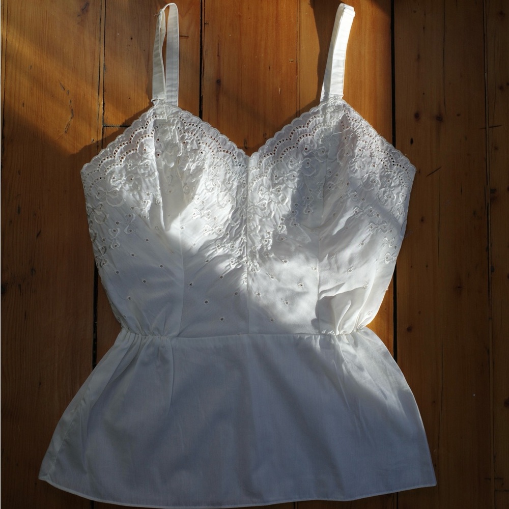 Vintage White Eyelet Lace Cami